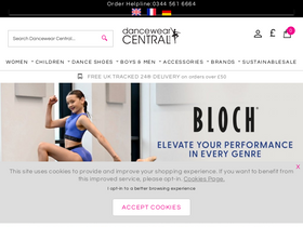 'dancewearcentral.co.uk' screenshot