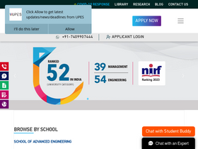 'upes.ac.in' screenshot