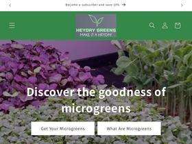 heydaygreens.com homepage screenshot
