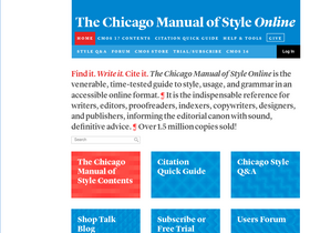 'chicagomanualofstyle.org' screenshot