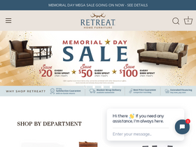 Retreat Home Furniture website screenshot