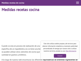 'medidasrecetascocina.com' screenshot