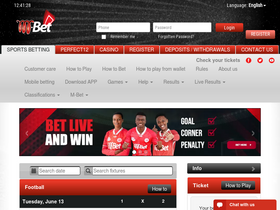 'm-bet.co.tz' screenshot
