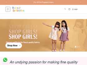 bubsandbubbles.com homepage screenshot