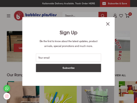 'bubblesplastics.co.za' screenshot