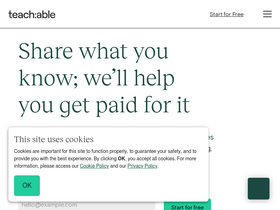 'teachable.com' screenshot