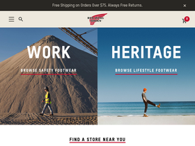 'redwingshoes.com' screenshot