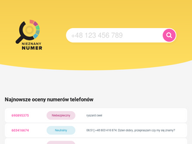 'nieznanynumer.pl' screenshot
