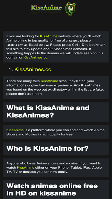 Kiss discount anime cc