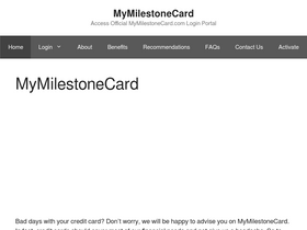 'mymilestonecard.org' screenshot