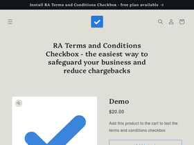RA Terms and Conditions Checkbox homepage screenshot