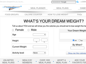 'mydietmealplanner.com' screenshot