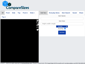 'comparesizes.com' screenshot