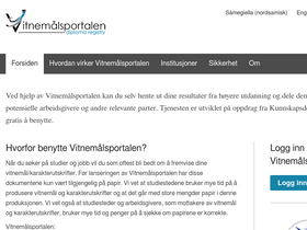 'vitnemalsportalen.no' screenshot