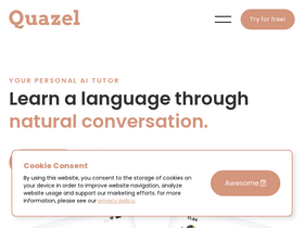 Quazel - Pocket AI tutor revolutionizes language learning with personalized, interactive lessons.