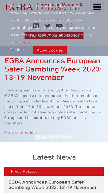 EGBA announces objectives of European Safer Gambling Week