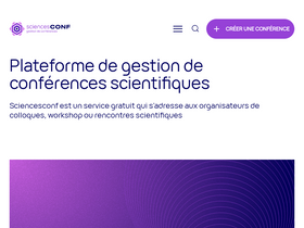 'sciencesconf.org' screenshot