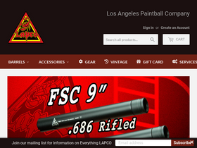 Lapco Paintball homepage screenshot