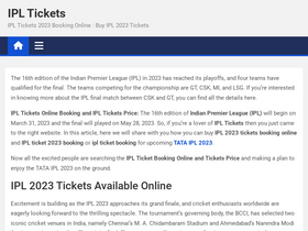'iplticket.co.in' screenshot