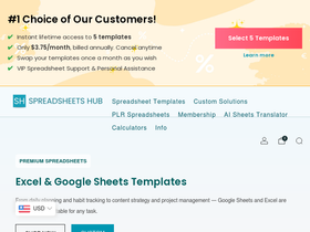SpreadsheetsHub website screenshot
