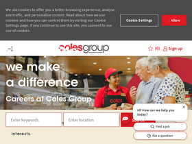 'colescareers.com.au' screenshot