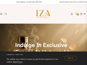 izaperfumery.com homepage screenshot