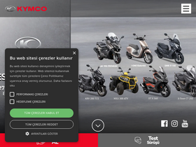 'kymco.com.tr' screenshot