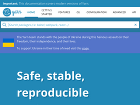 'yarnpkg.com' screenshot