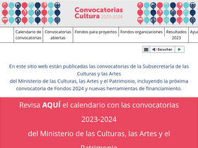 'fondosdecultura.cl' screenshot