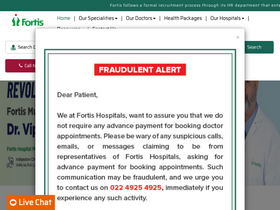 'fortismumbai.com' screenshot