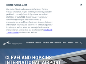 'clevelandairport.com' screenshot