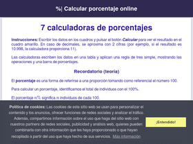'calcularporcentajeonline.com' screenshot