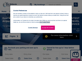 'eastmidlandsairport.com' screenshot