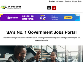 'sagovjobs.co.za' screenshot