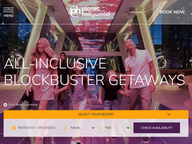'planethollywoodhotels.com' screenshot
