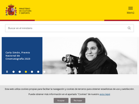 'culturaydeporte.gob.es' screenshot