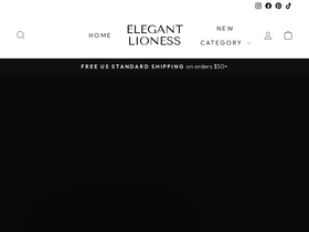 elegantlioness.com homepage screenshot