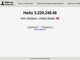 'dnsleaktest.com' screenshot