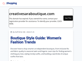 creativesaraboutique.com homepage screenshot