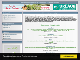 'gewinnspielsammlung.at' screenshot