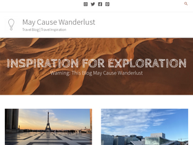 'maycausewanderlust.com' screenshot