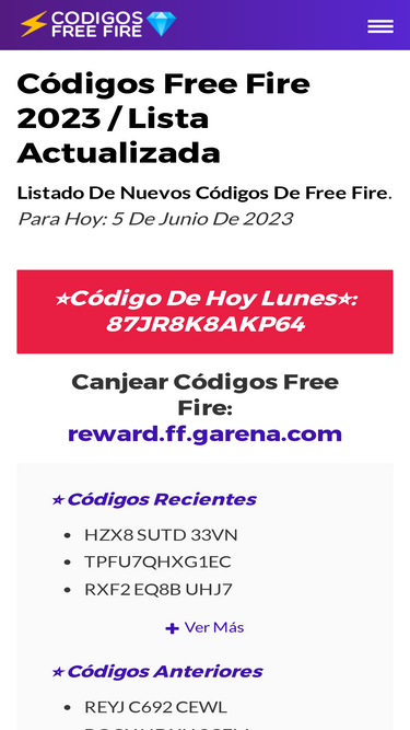 Códigos de Free Fire de hoy, 23 de junio, para canjearlos por premios y  diamantes gratis, Códigos