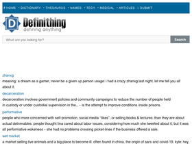 'definithing.com' screenshot