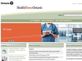 'healthforceontario.ca' screenshot