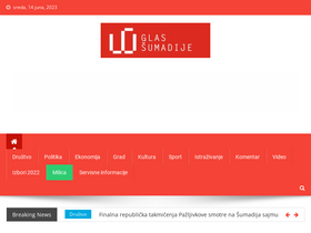 'glassumadije.rs' screenshot
