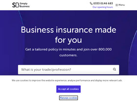 'simplybusiness.co.uk' screenshot