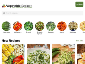 'vegetablerecipes.com' screenshot