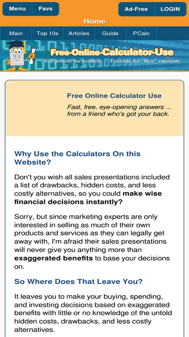 Free Online Calculator Use