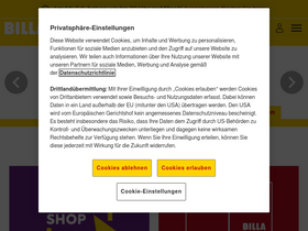 'billa.at' screenshot