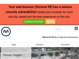 'metrodoporto.pt' screenshot